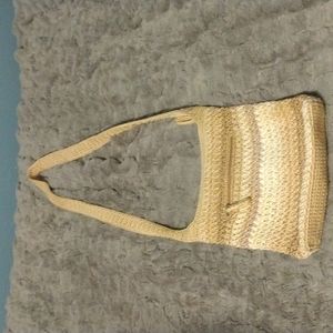 Beige crocheted bag